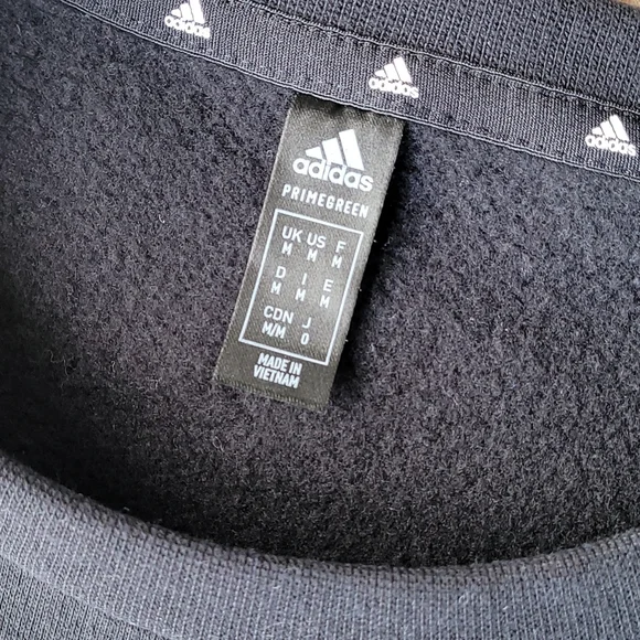 ADIDAS CREWNECK SWEATSHIRT 3 Stripe Black White Men's Size Med NWT - Picture 6 of 7